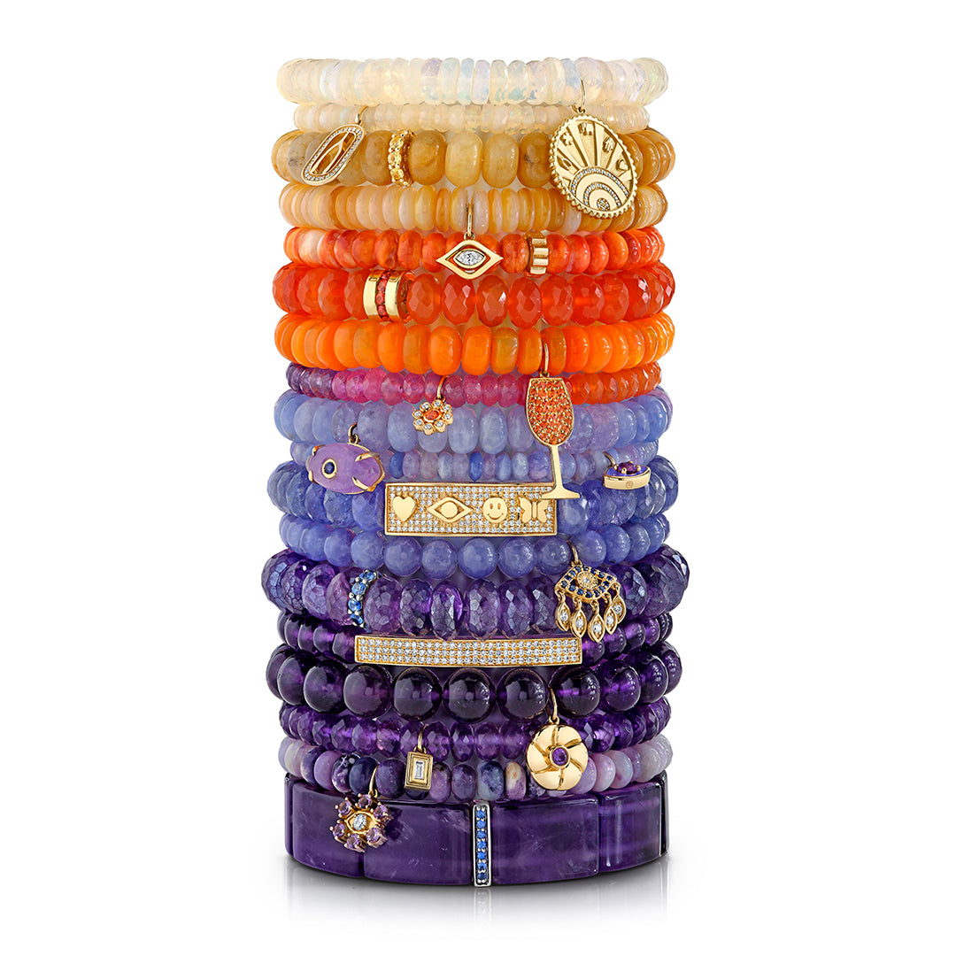 Shop Sydney Evan 14k Gold & Sapphire Rondelle on Amethyst