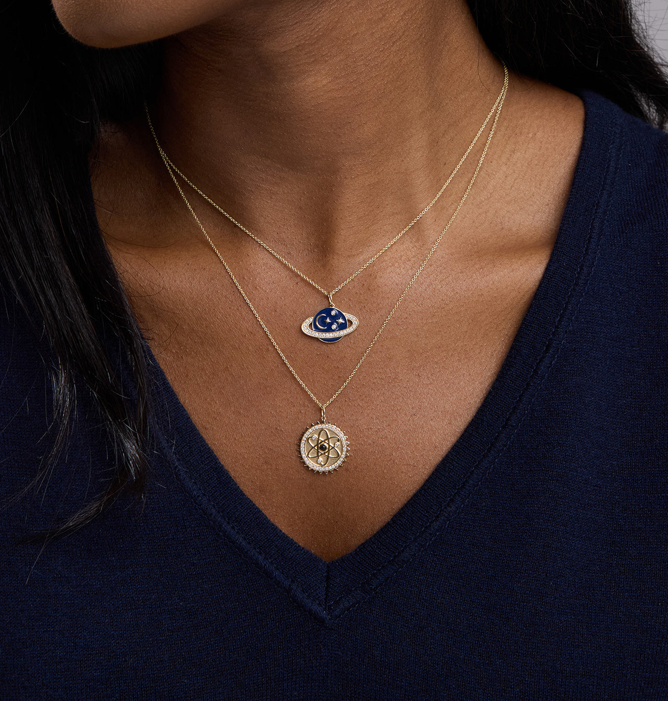 専用 Sydney Evan 14K シドニーエヴァン ダイヤ チャーム コルノ Shop Sydney Evan 14k Gold & Diamond Celestial Enamel Saturn Charm