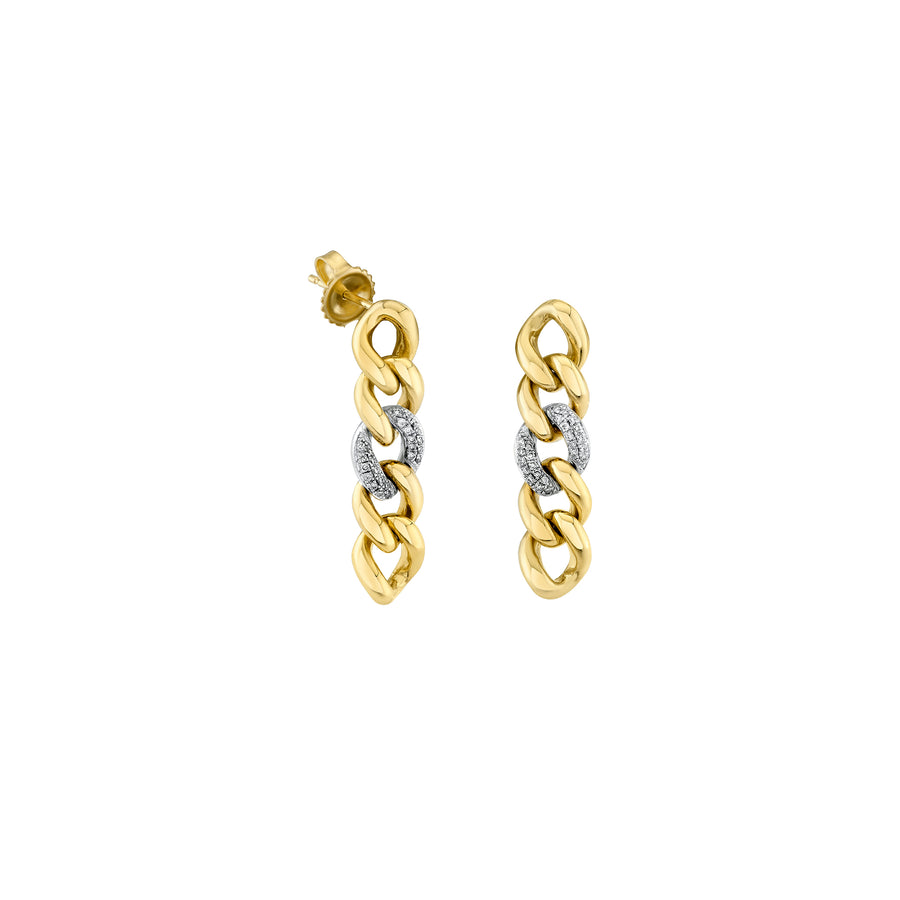 Gold & Diamond Small Link Drop Earring - Sydney Evan Fine Jewelry