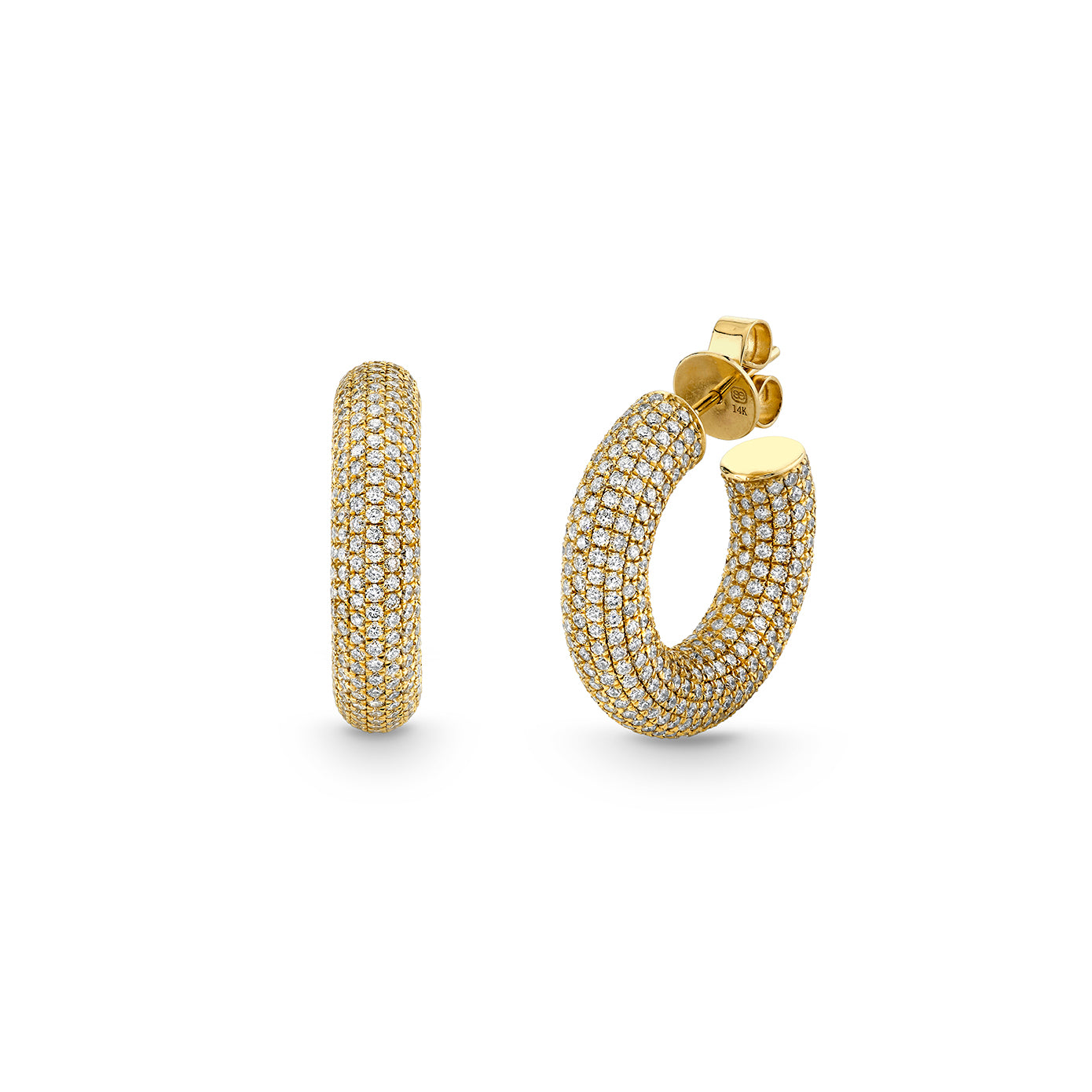 ペアピアス【SYDNEY EVAN】ゴールド＆ダイヤモンド 6mm フープ Shop Sydney Evan 14k Gold & Diamond 6mm Huggie Hoop