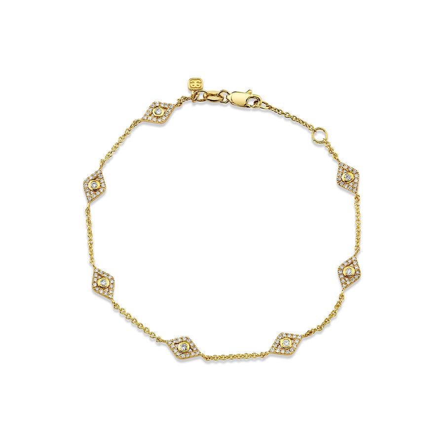 Gold & Diamond Multi Evil Eye Bracelet - Sydney Evan Fine Jewelry
