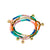 Gold & Rainbow Multi-Charm Sunburst Wrap Bracelet