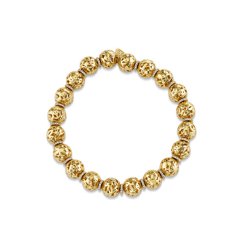 Gold & Diamond 8mm Wallpaper Bracelet