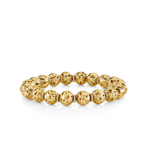 Gold & Diamond 8mm Wallpaper Bracelet