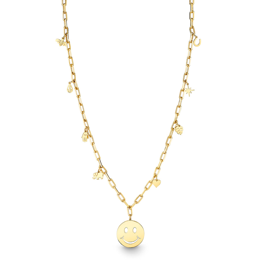 Pure Gold Multi-Charm Necklace - Sydney Evan Fine Jewelry