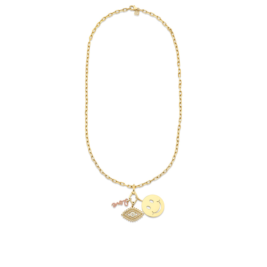 Gold & Diamond Love, Happiness & Protection Necklace - Sydney Evan Fine Jewelry