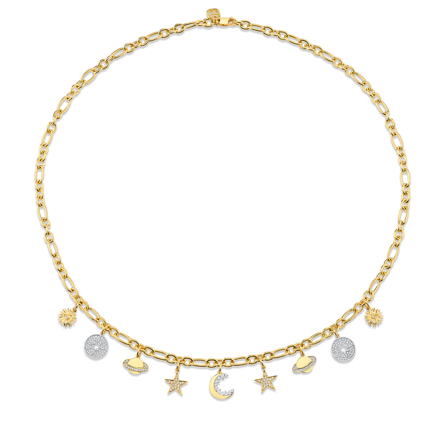 Gold & Diamond Celestial Multi-Charm Necklace - Sydney Evan Fine Jewelry