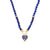 Gold & Diamond Puffy Icon Heart Lapis Necklace