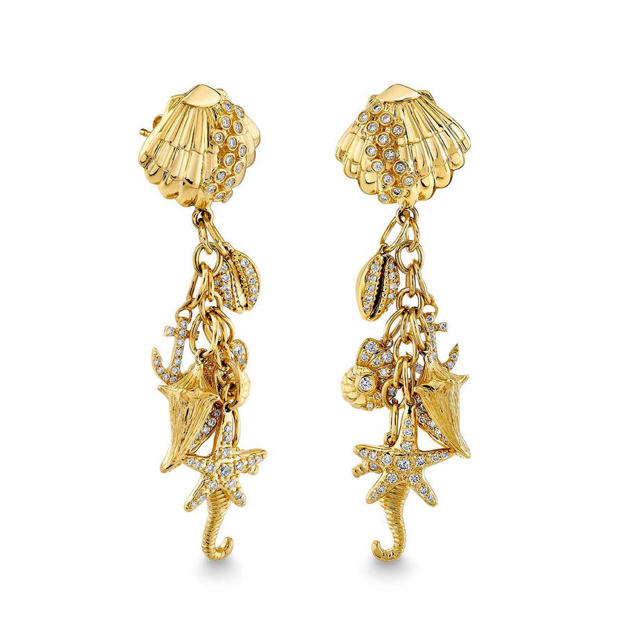 Gold & Diamond Sea Life Earring - Sydney Evan Fine Jewelry