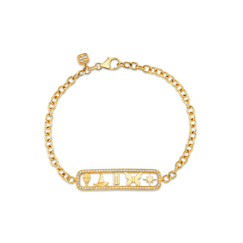 Gold & Diamond Wicked Open Icon Bracelet