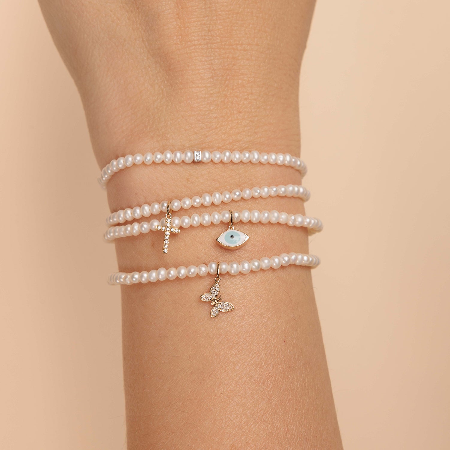 Shop Sydney Evan 14k Gold & Diamond Rondelle on Pearls
