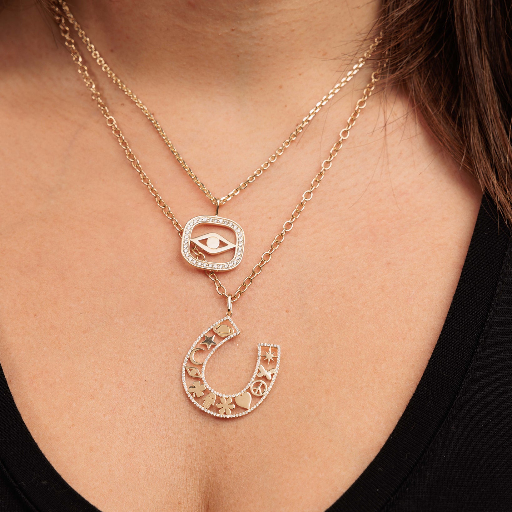 【Sydney Evan】Fishbone 14Kゴールド ダイヤモンド ペンダント Shop Sydney Evan 14k Gold & Diamond Porthole & Fish Necklace