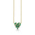 Gold & Diamond Emerald Turquoise Small Cocktail Heart Necklace