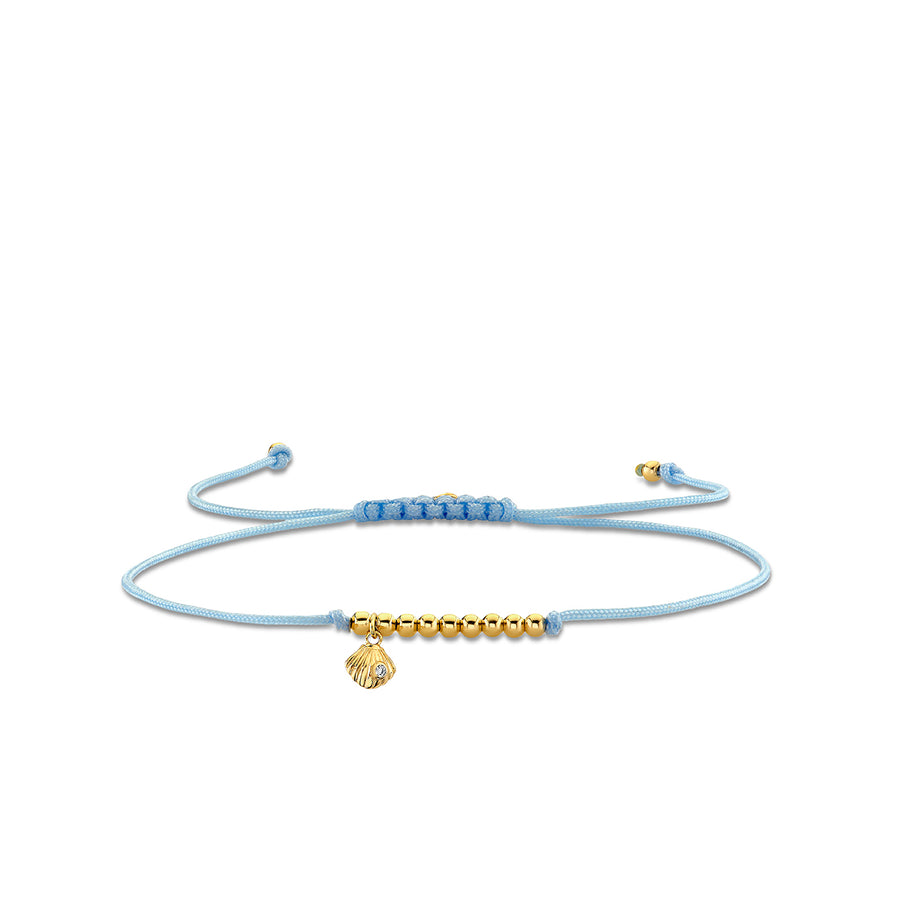 Gold & Diamond Tiny Clam Shell Cord Bracelet - Sydney Evan Fine Jewelry