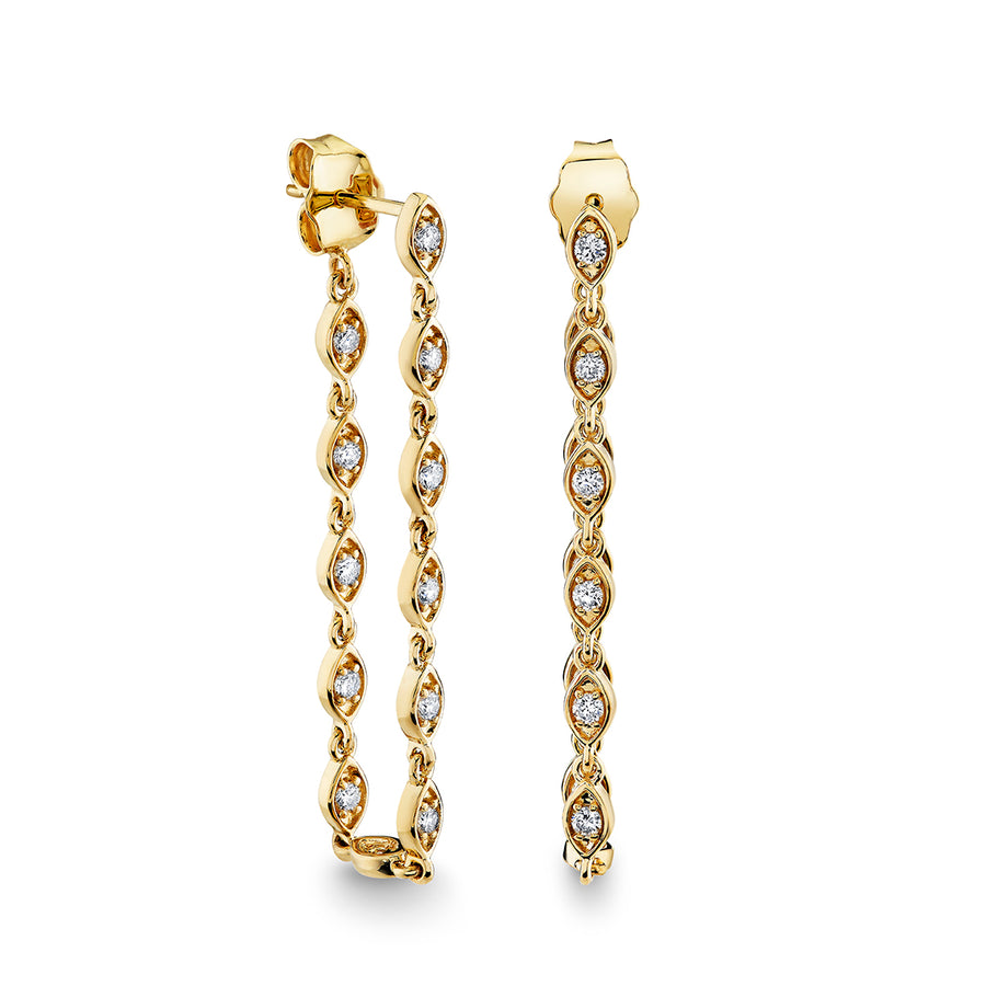 Gold & Diamond Marquise Eye Drop Earring - Sydney Evan Fine Jewelry