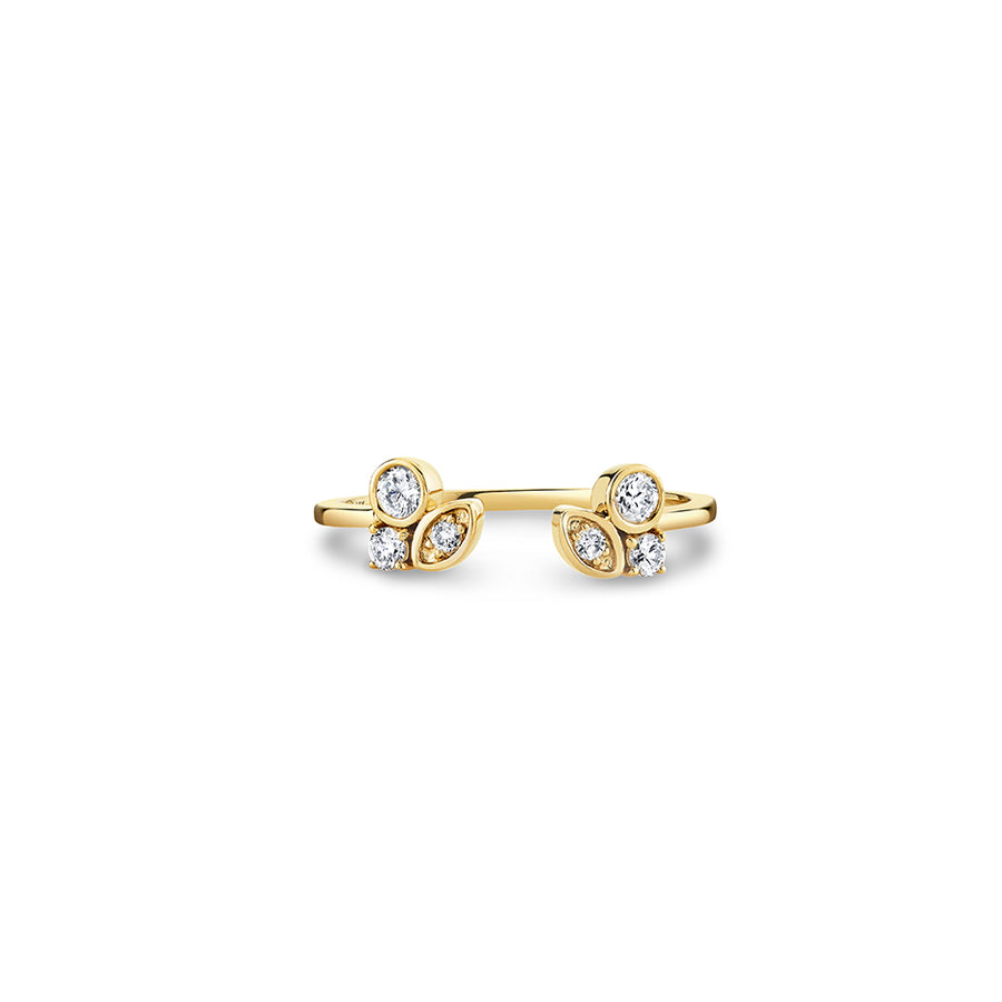 Gold & Diamond Marquise Eye Cluster Open Ring - Sydney Evan Fine Jewelry