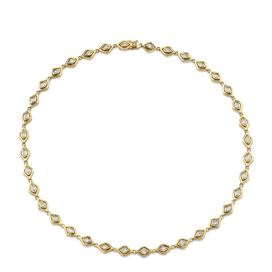 Gold & Diamond Marquise Evil Eye Eternity Necklace - Sydney Evan Fine Jewelry