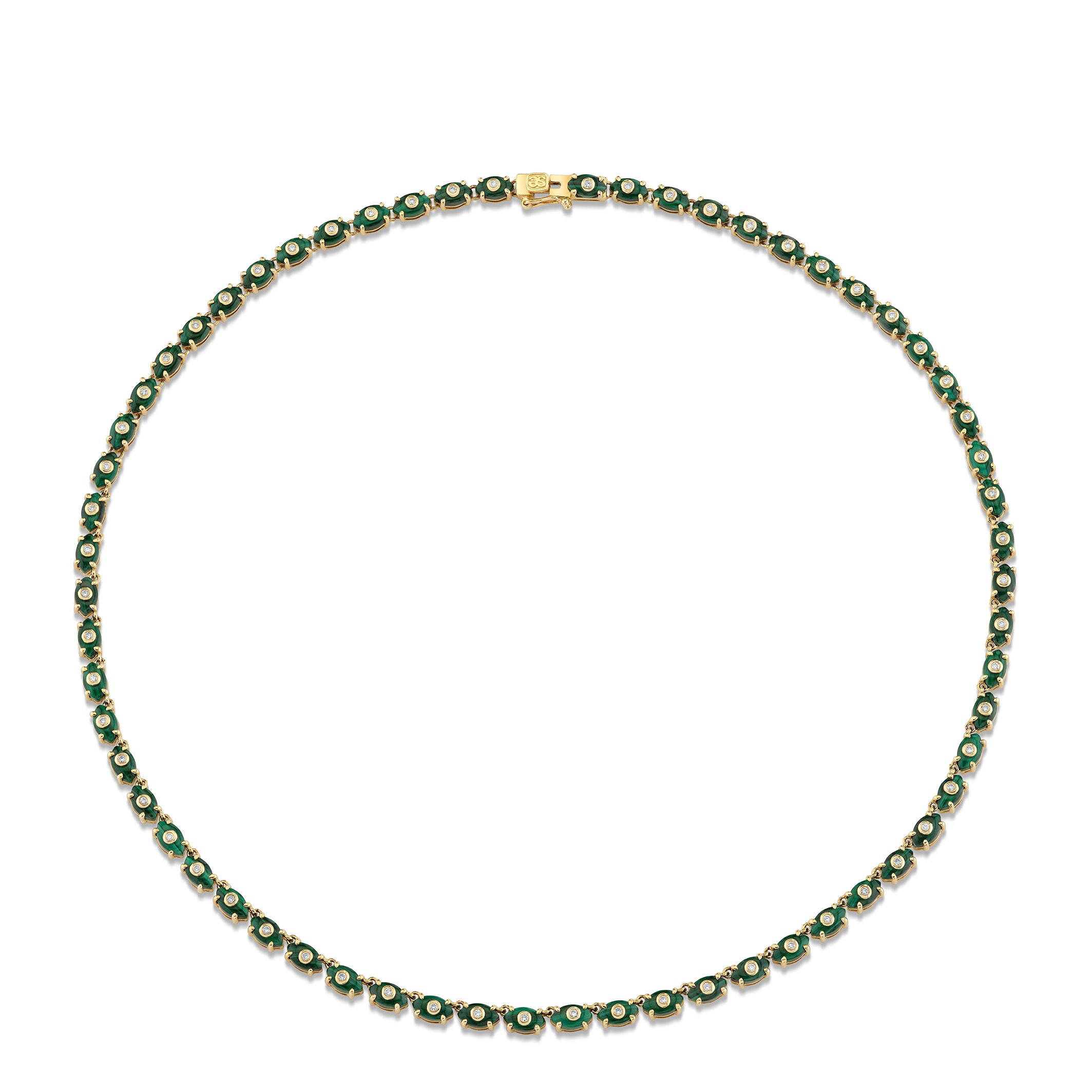 Shop Sydney Evan 14k Gold & Diamond Tiny Carved Stone Eternity UND DEFORMED STONE NECKLACE