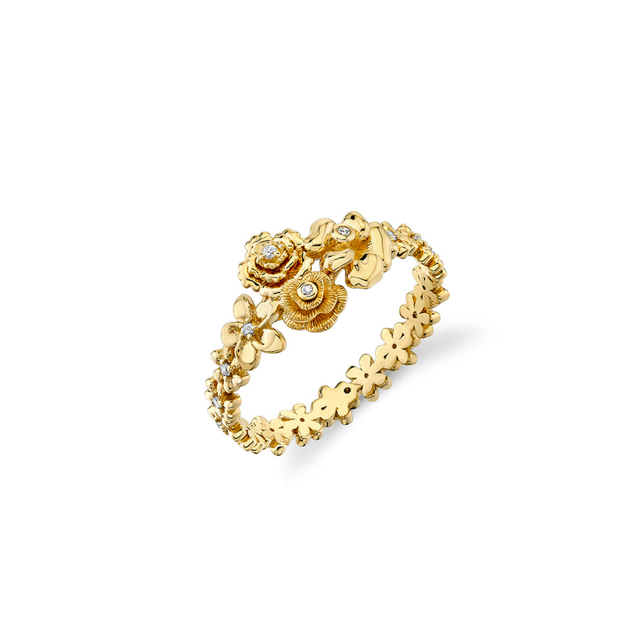 Gold & Diamond Flower Cluster Ring - Sydney Evan Fine Jewelry