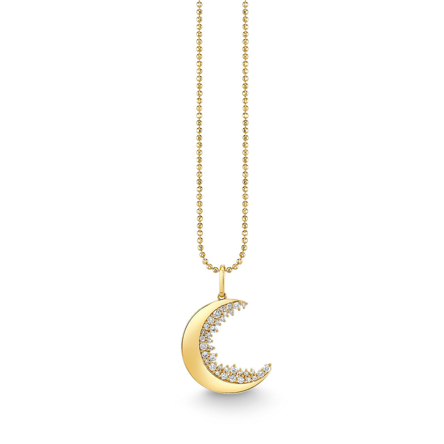 Gold & Diamond Cocktail Crescent Moon Charm - Sydney Evan Fine Jewelry