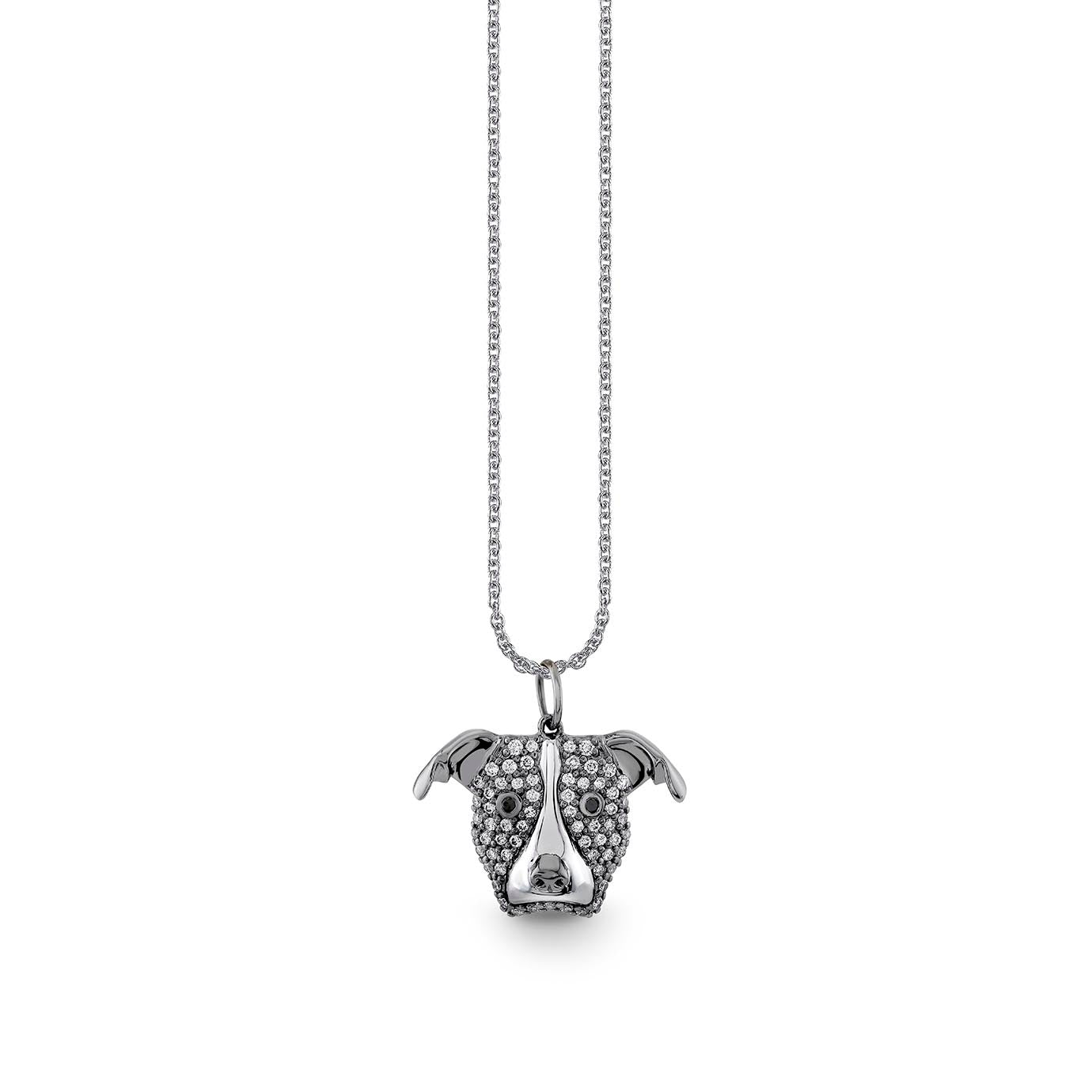 Shop Sydney Evan Black Rhodium & Diamond Pitbull Charm