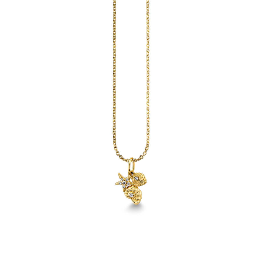 Gold & Diamond Shell Cluster Charm - Sydney Evan Fine Jewelry