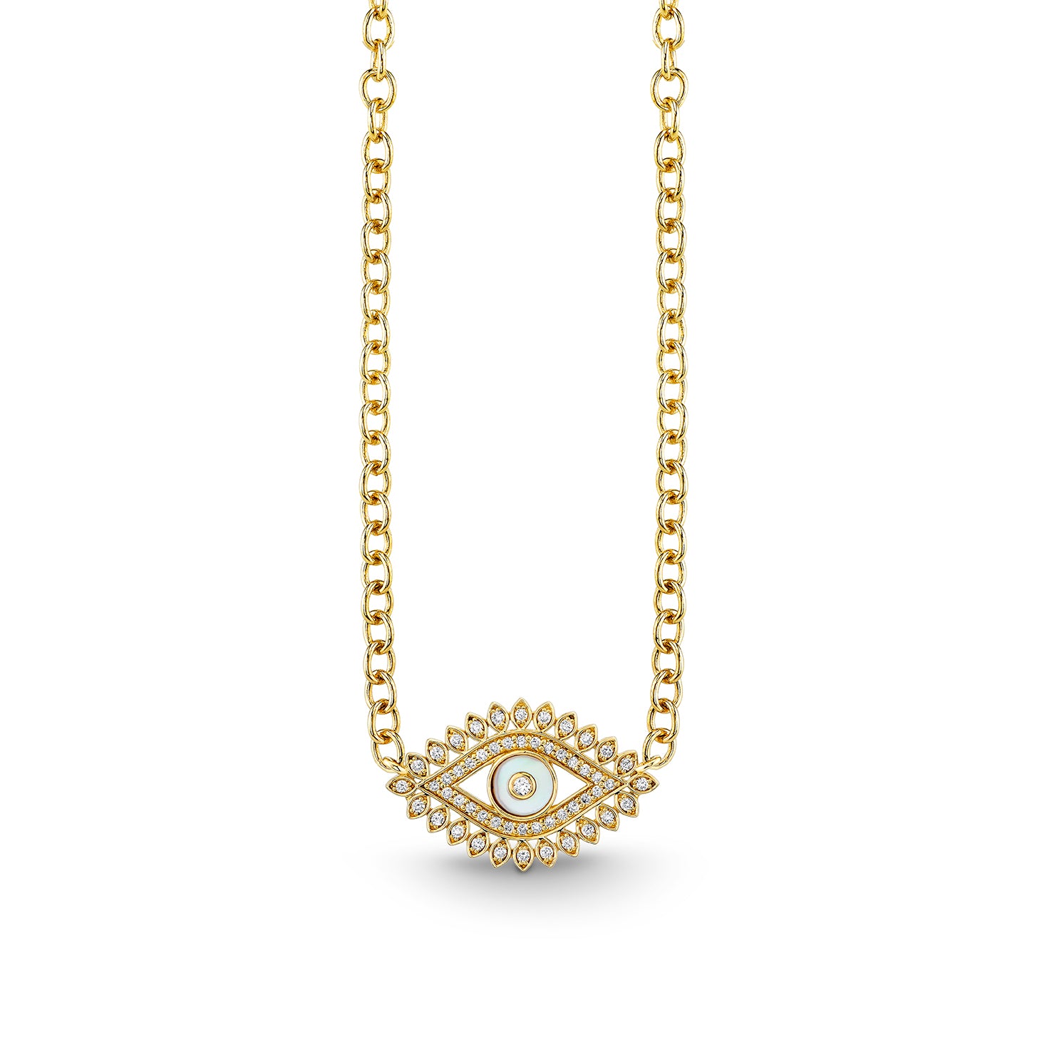Hamsa Hand Evil Eye Pendant With Chain – DVNCI