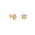Kids Collection Gold & Rainbow Daisy Happy Face Stud