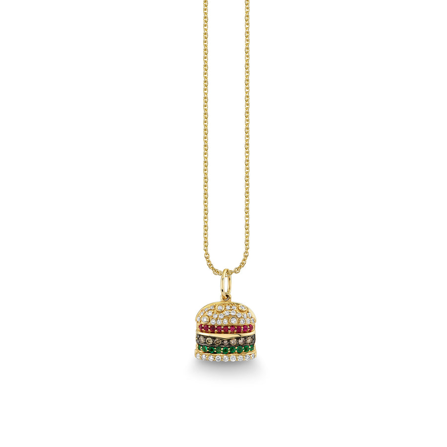 Gold & Diamond Burger Charm - Sydney Evan Fine Jewelry