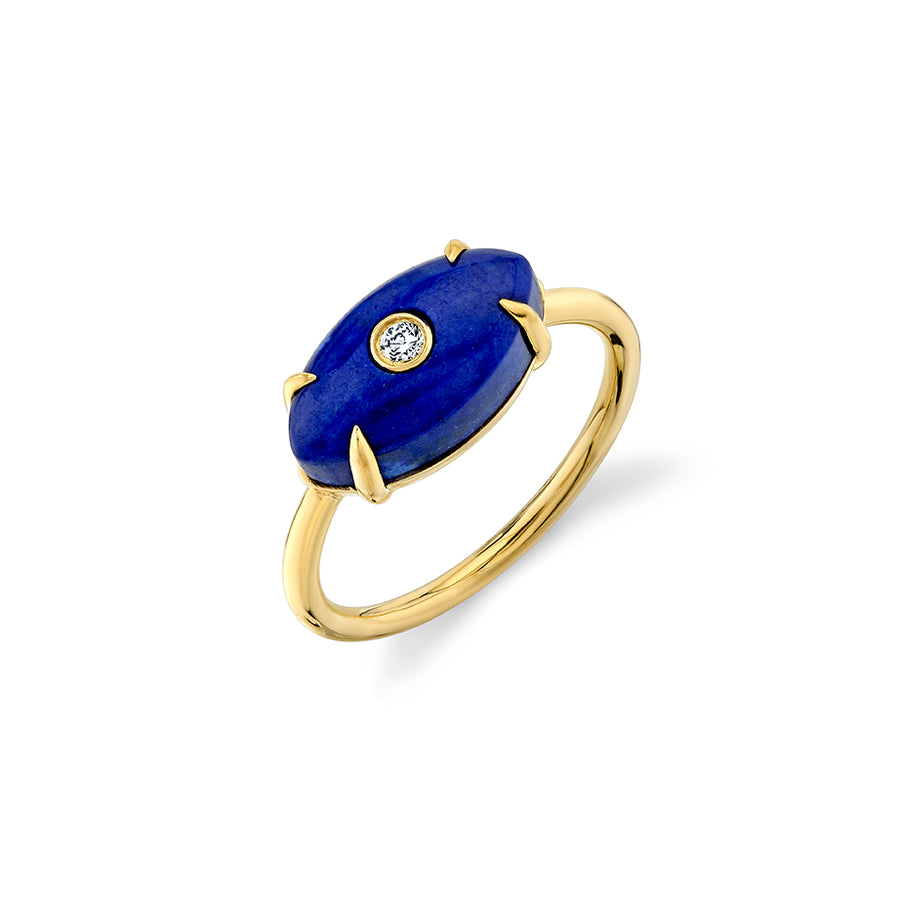 Gold & Diamond Carved Stone Evil Eye Ring - Sydney Evan Fine Jewelry