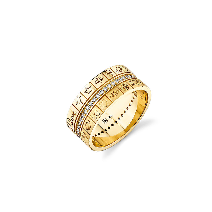 Gold & Diamond Icon  Ring - Sydney Evan Fine Jewelry
