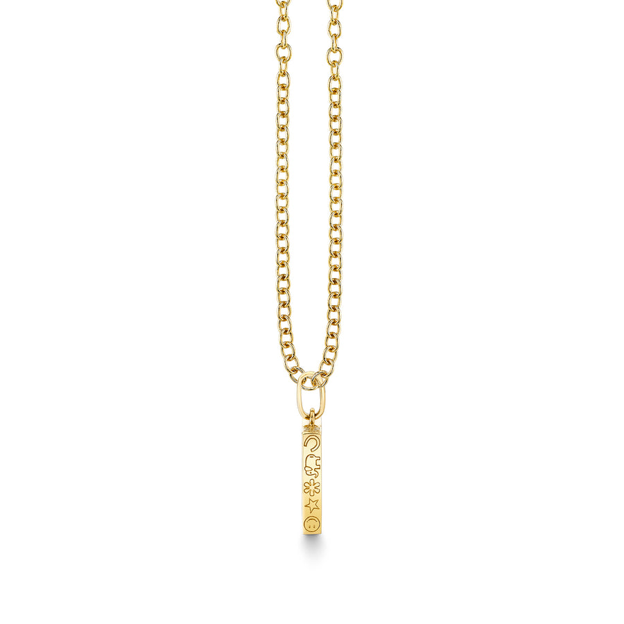 Gold & Diamond Iconography Rectangle Charm - Sydney Evan Fine Jewelry