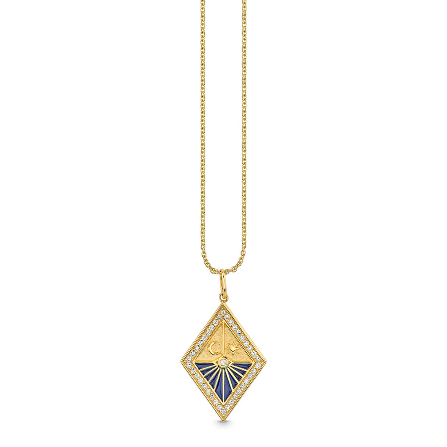 Gold & Diamond Sundial Medallion - Sydney Evan Fine Jewelry