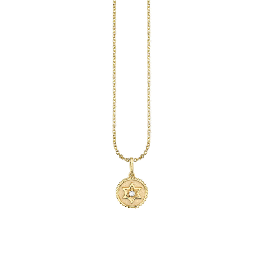 Gold & Diamond Tiny Star of David Coin - Sydney Evan Fine Jewelry