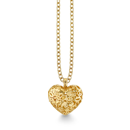 Gold & Diamond Puffy Icon Wallpaper Heart Charm