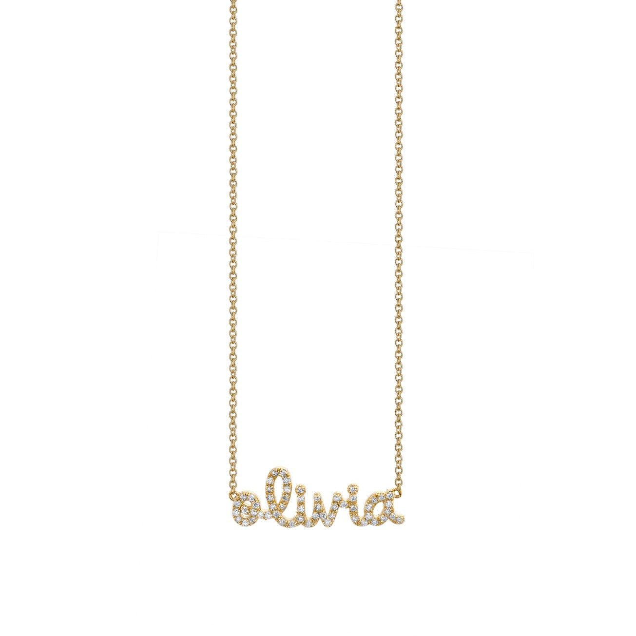 Shop Sydney Evan 14k Gold Diamond Small Custom Script Necklace
