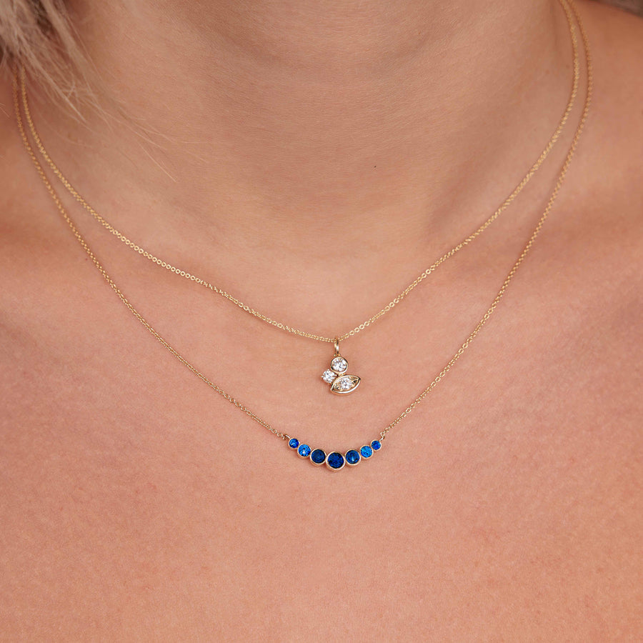 Gold & Sapphire Graduated Bezel Necklace - Sydney Evan Fine Jewelry