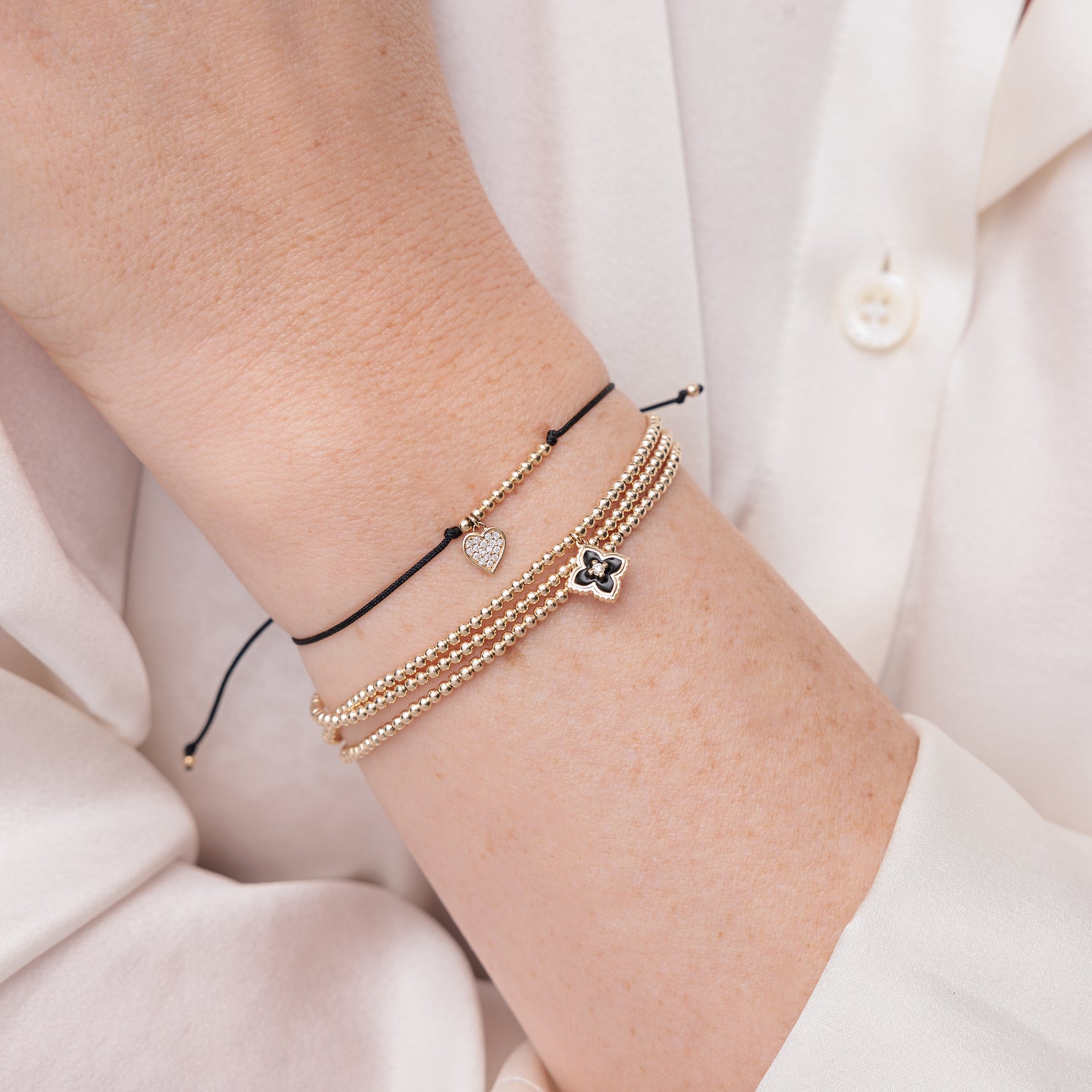 Shop Sydney Evan 14k Gold & Diamond Tiny Heart Cord Bracelet