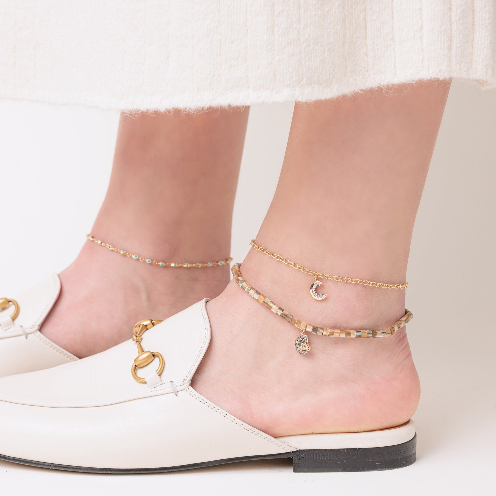 Crescent moon anklet store