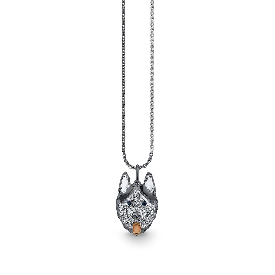 Black Rhodium & Diamond Husky Charm - Sydney Evan Fine Jewelry