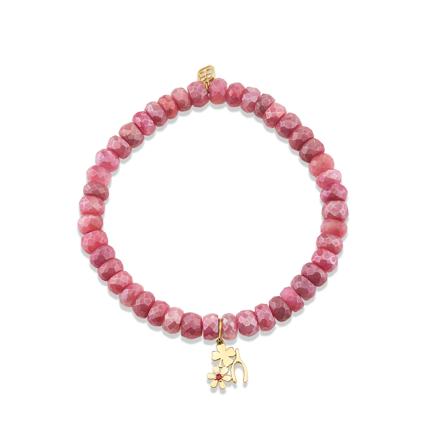 Shop Sydney Evan 14k Gold & Ruby Lucky Wish Charm on Diamond Red
