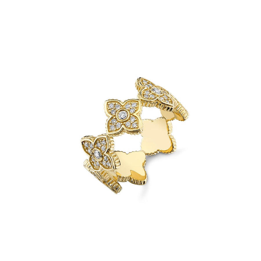 Gold & Diamond Moroccan Flower Eternity Ring - Sydney Evan Fine Jewelry