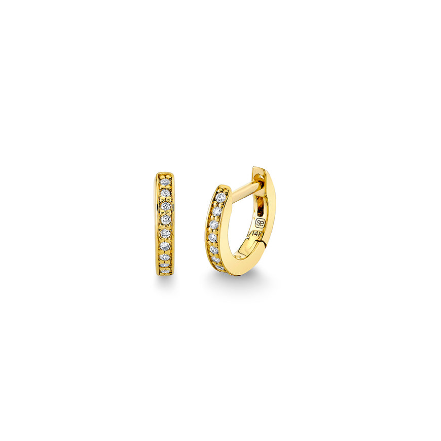 Gold & Diamond 6mm Huggie Hoop - Sydney Evan Fine Jewelry