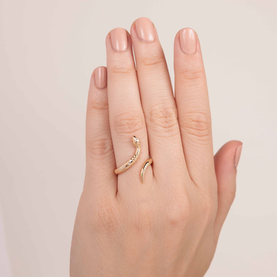 Gold & Diamond Snake Ring - Sydney Evan Fine Jewelry