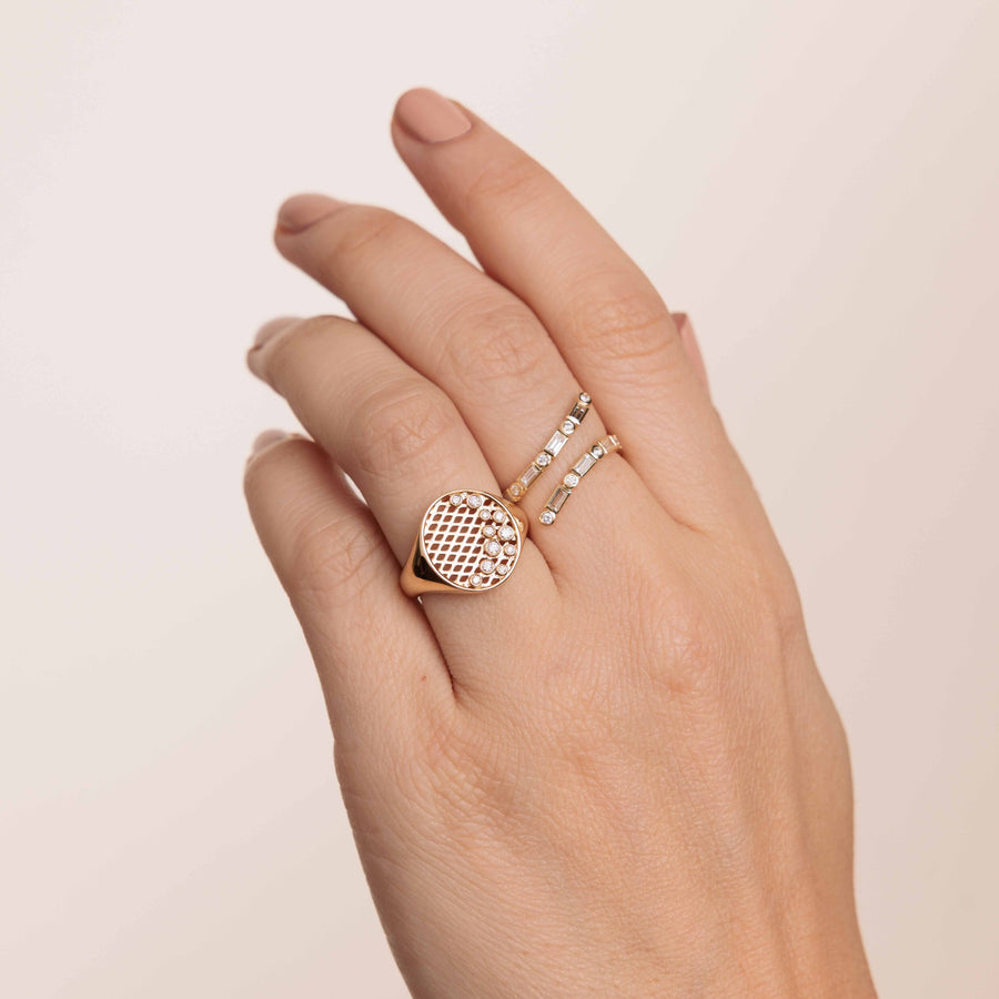 Gold & Diamond Baguette Coil Ring - Sydney Evan Fine Jewelry