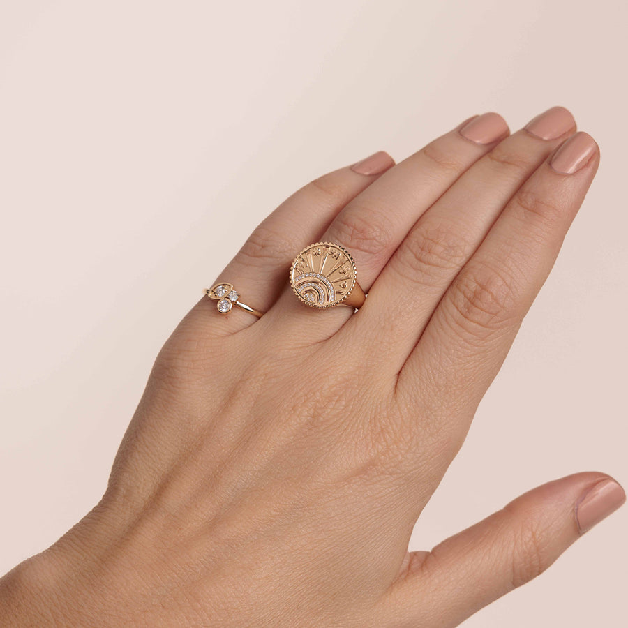 Gold & Diamond Marquise Eye Cluster Ring - Sydney Evan Fine Jewelry
