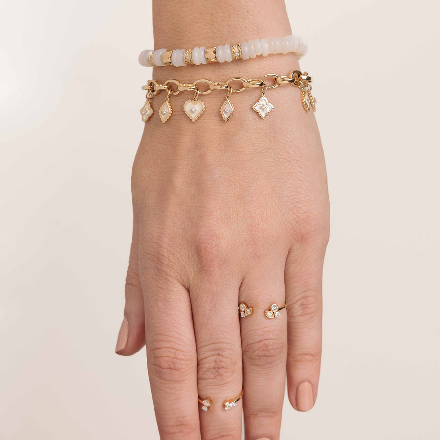 Gold & Diamond Enamel Multi-Fringe Chain Bracelet - Sydney Evan Fine Jewelry