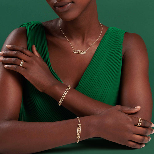 Gold & Diamond Wicked Open Icon Bracelet