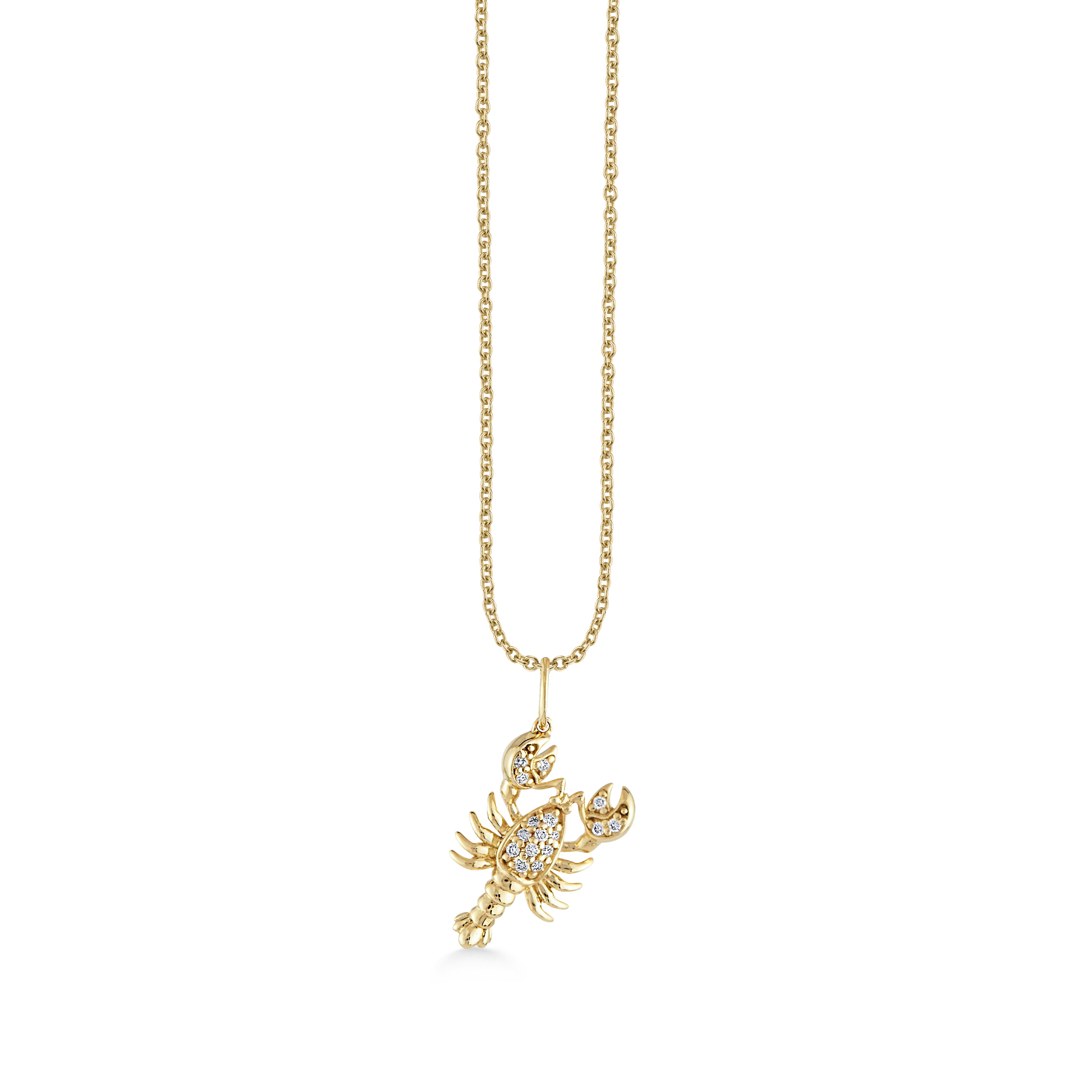 Eyeglass Chain with Unique Pendant 14K Gold Brass Fittings Adjustable Lobster Lobster Necklace – Julian Warrender Precious Metal Jewellery main image 3