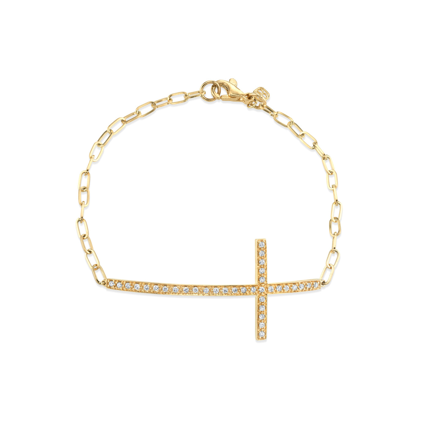 Shop Sydney Evan 14k Gold Diamond Large Cross Bracelet